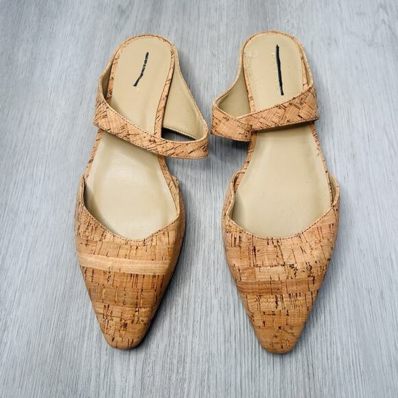 Ann Taylor Elongated Cork Chic Tan Pointed Toe Shoes Flats Size 7 - Picture 1 of 5